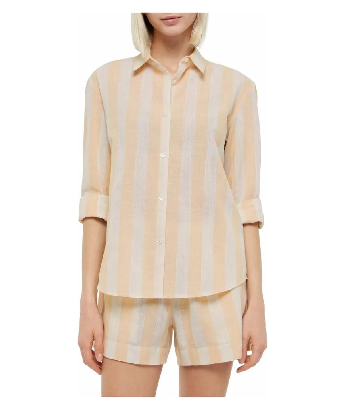 Camicia in Lino Meredith a Righe Beige-Mc2 Saint Barth-Camicie-Vittorio Citro Boutique