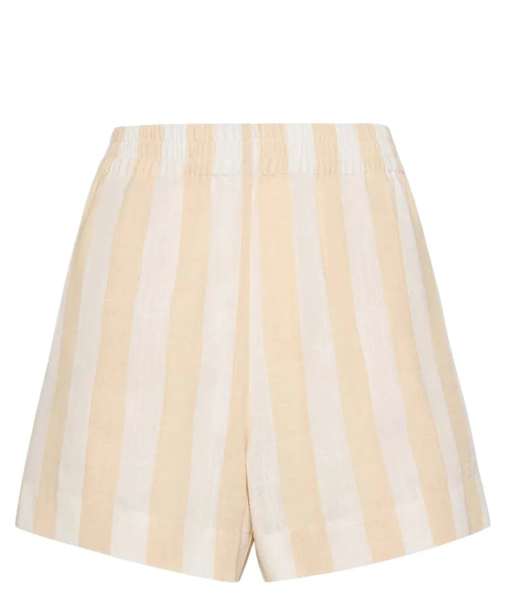 Shorts in Lino Meave a Righe Beige-Mc2 Saint Barth-Shorts-Vittorio Citro Boutique