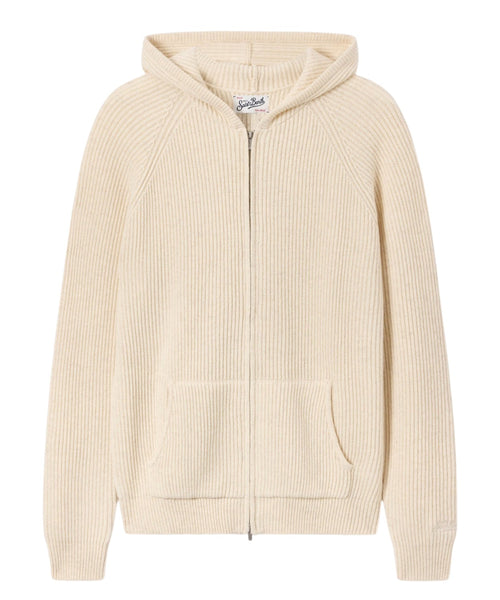 Maglia Malcolm in Lana con Cappuccio e Zip per Uomo