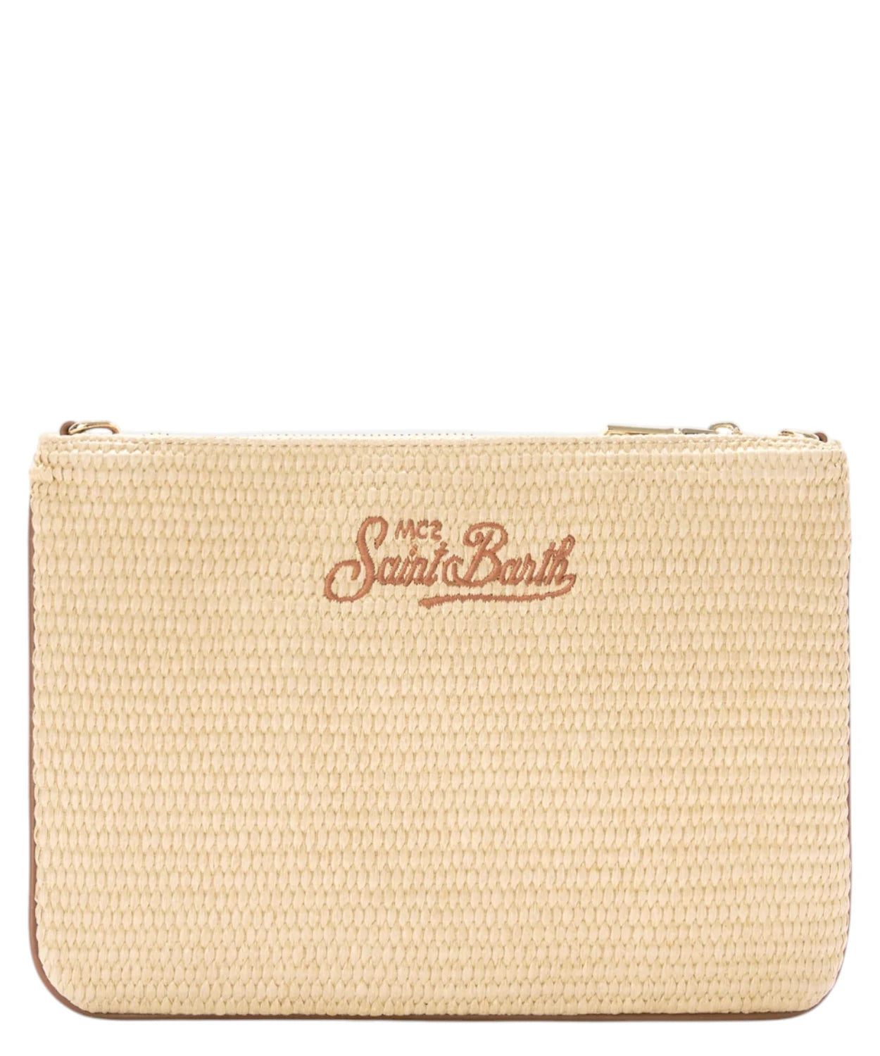 Parisienne in Rafia con Tracolla e Logo Ricamato