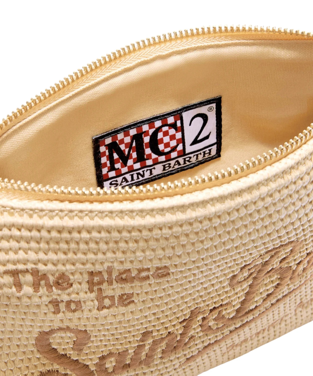 Parisienne in Rafia con Tracolla e Logo Ricamato