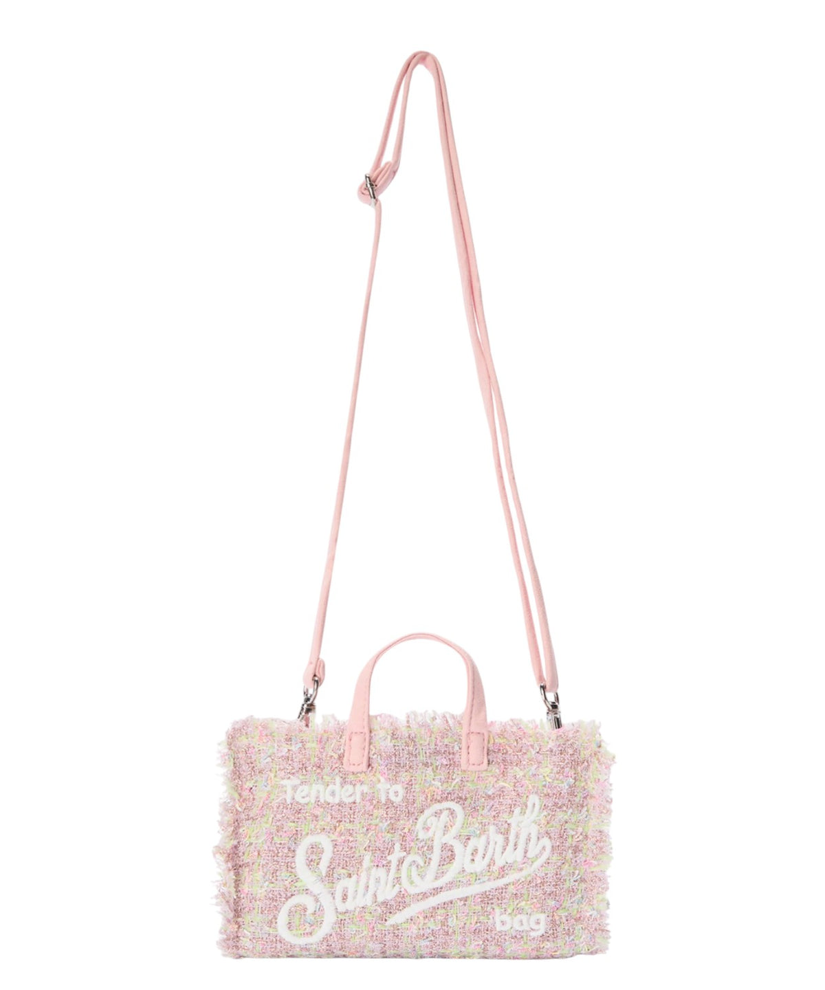 Bolsa para telemóvel em tweed e lurex