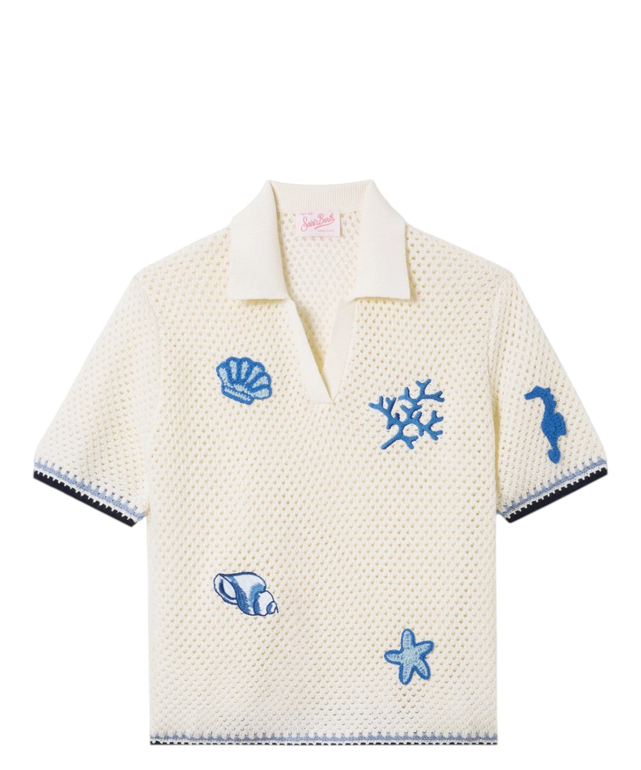 Letnia koszulka polo z haftowanymi naszywkami - Pixie