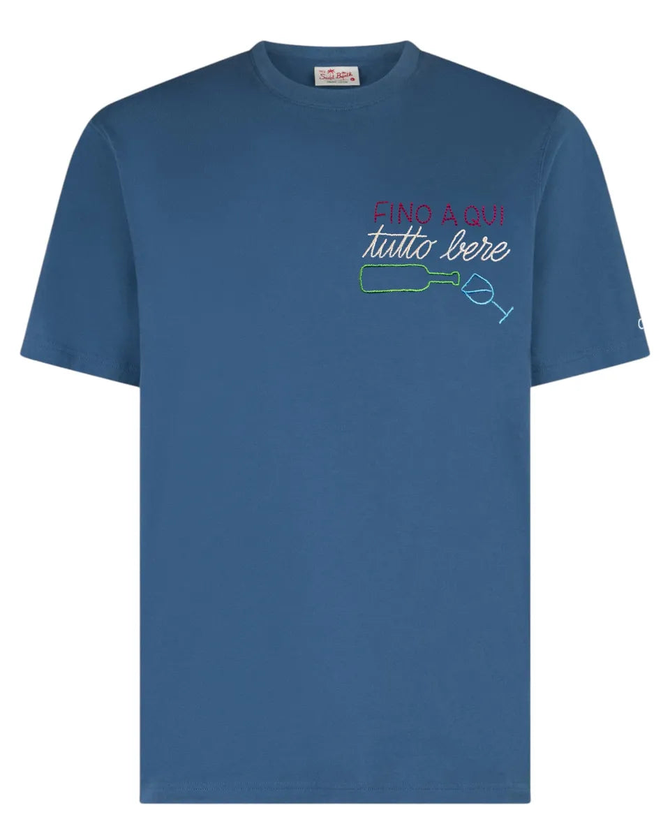 T-shirt con ricamo “Fino a qui tutto bere”-Mc2 Saint Barth-T-shirt-Vittorio Citro Boutique
