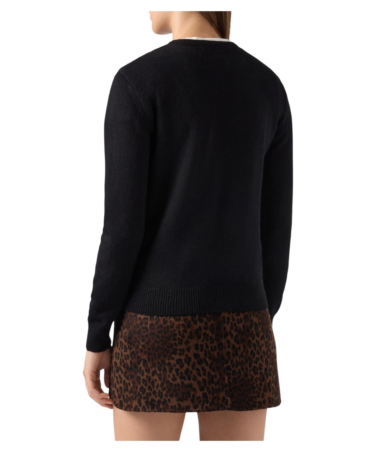 Maglione New Queen in misto cashmere nero con ricamo “Bollicine e Paillettes”-Mc2 Saint Barth-Maglieria-Vittorio Citro Boutique