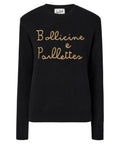 Maglione New Queen in misto cashmere nero con ricamo “Bollicine e Paillettes”-Mc2 Saint Barth-Maglieria-Vittorio Citro Boutique