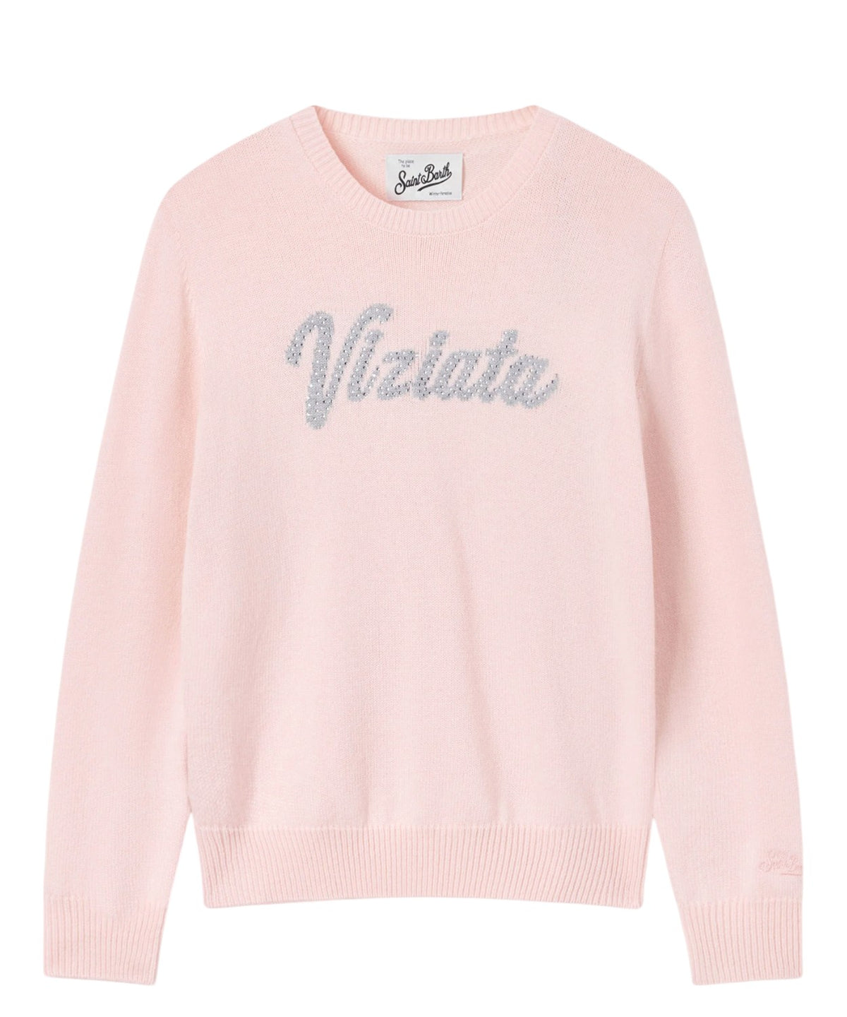 Mc2 Saint Barth Maglione Alpaca New Queen con Scritta Strass VIZIATA