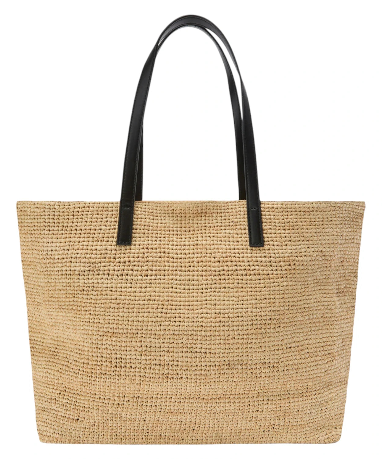 Borsa City raffia con logo ricamato