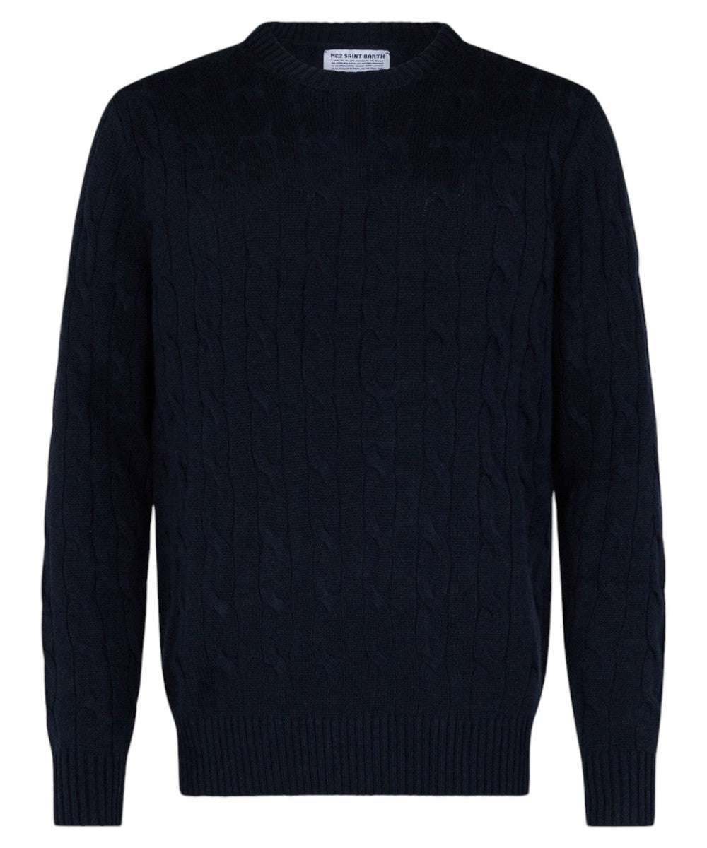 Pullover Maglieria Misto Cashmere Regent Men's Navy Blue Cashmere