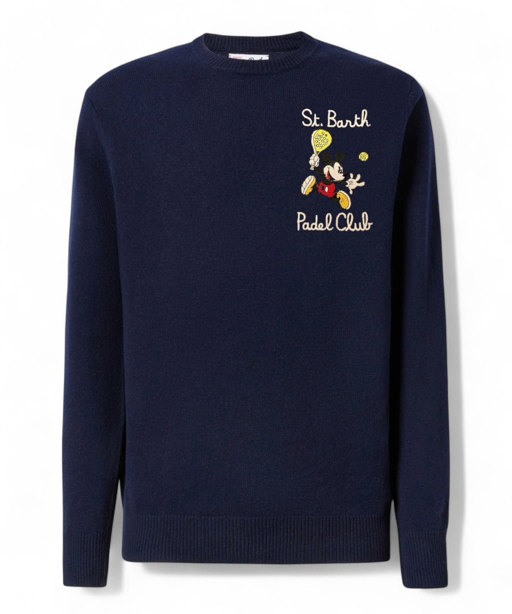 Maglione Heron Light con ricamo Mickey Mouse Padel-Mc2 Saint Barth-Maglieria-Vittorio Citro Boutique