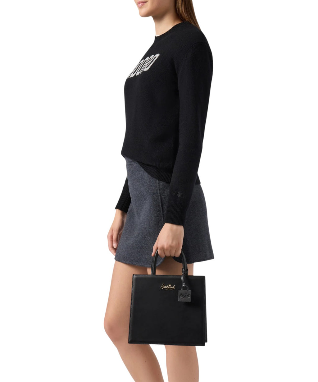 Mini-Shop-Tasche aus Leder mit Krokodilprägung und Schulterriemen