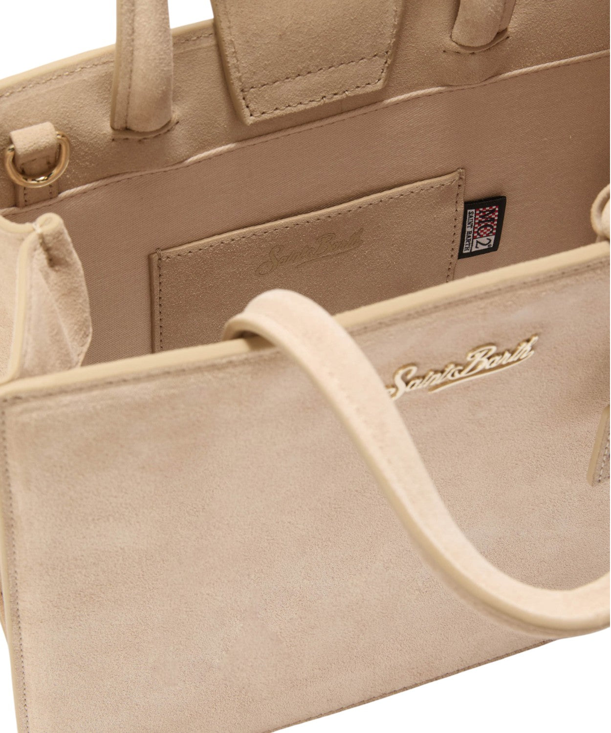 Shop Bag Midi in pelle scamosciata beige con tracolla removibile-Mc2 Saint Barth-Borse a mano-Vittorio Citro Boutique