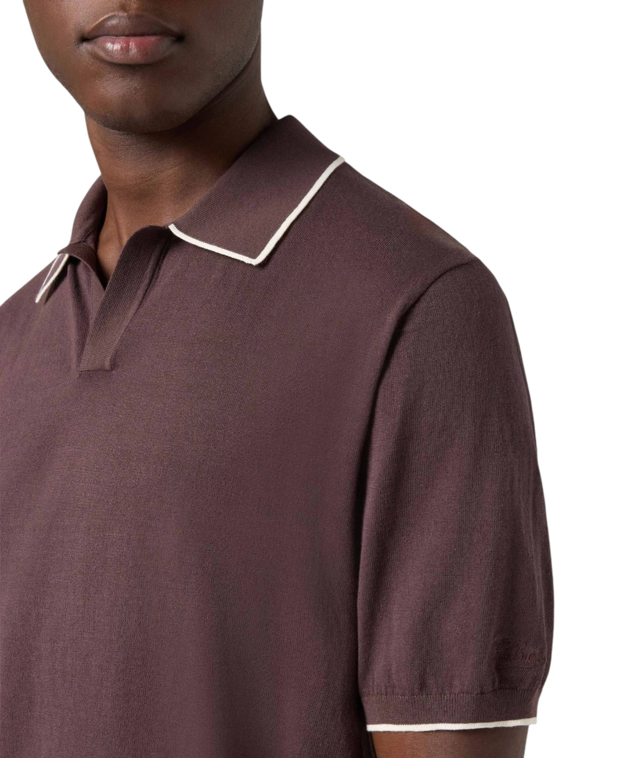 Polo Sloan in Cotone High Twist con Profili a Contrasto