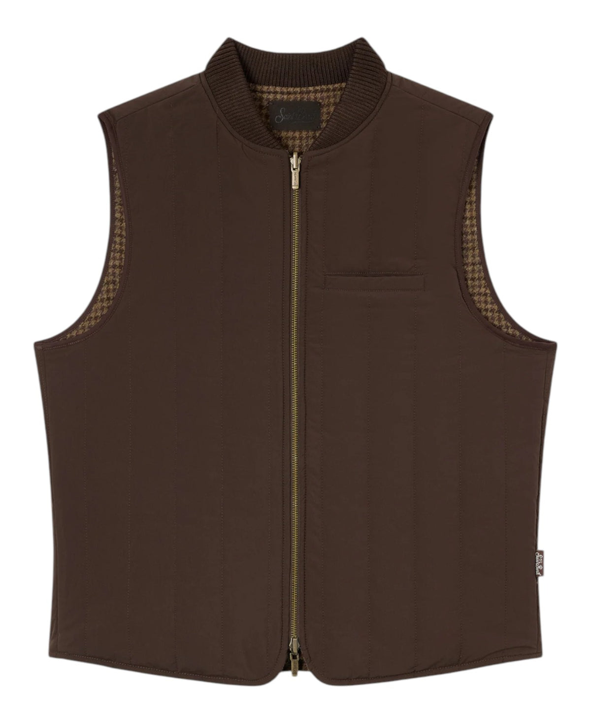 Gilet Spencer Reversibile in Lana Pied de Poule per Uomo