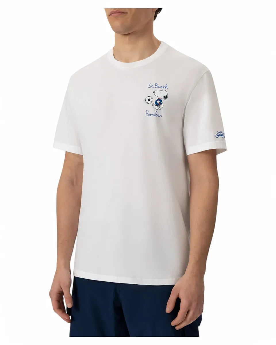 T-shirt Snoopy Bomber Special Edition in Cotone Organico-Mc2 Saint Barth-T-shirt-Vittorio Citro Boutique