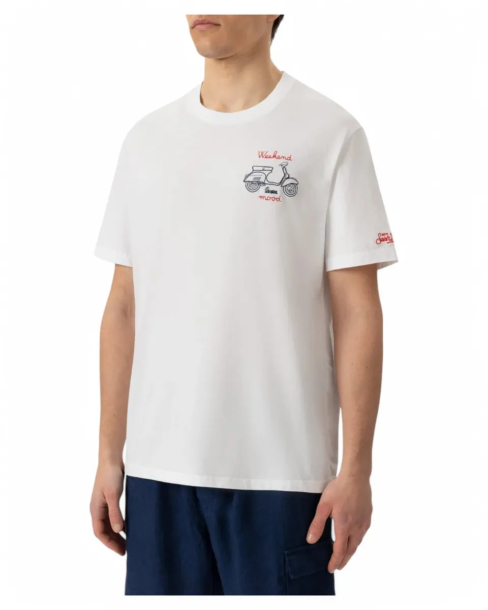 T-shirt Vespa Special Edition con Ricamo "Week End Mood"-Mc2 Saint Barth-T-shirt-Vittorio Citro Boutique