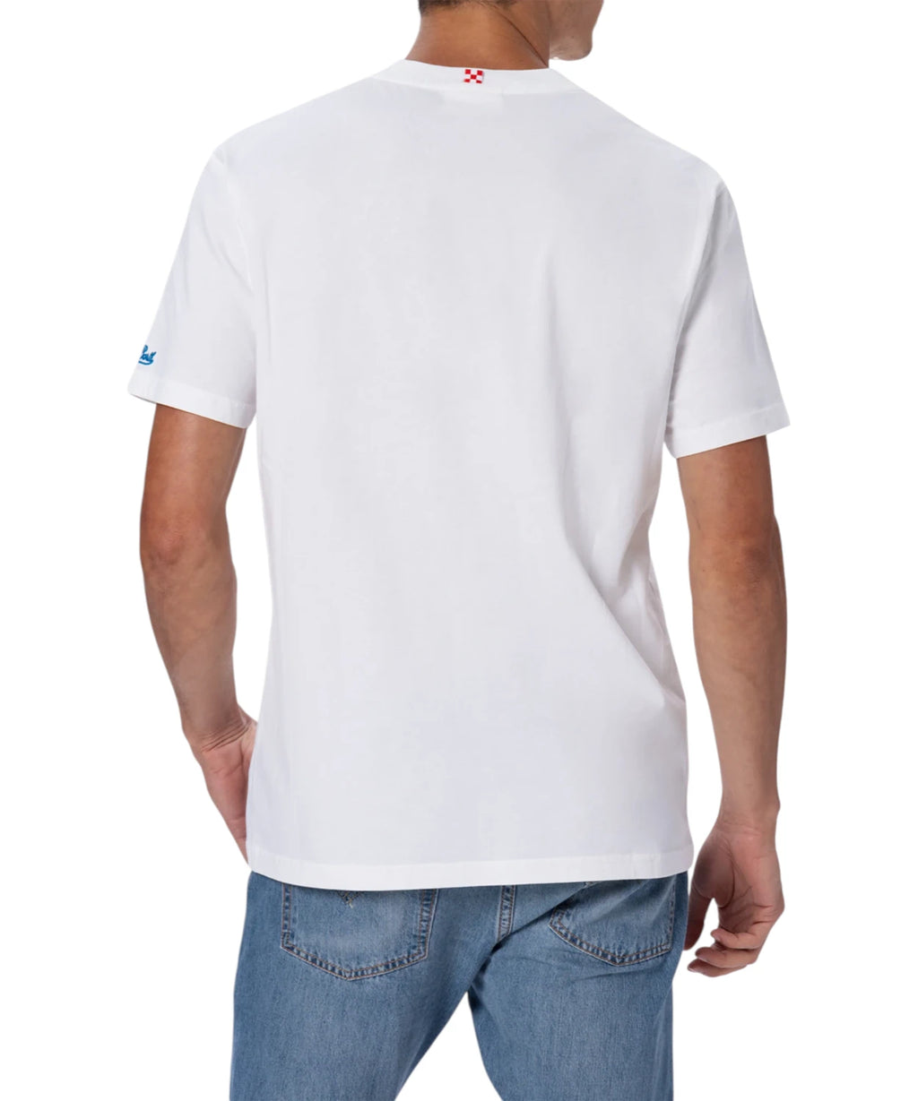 Heren T-shirt Portofino MC2 Saint Barth met Snoopy-borduurwerk