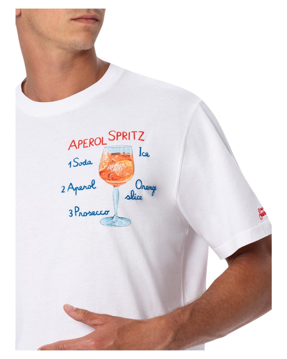 T-shirt in Cotone con Ricamo Aperol Spritz – Edizione Speciale-Mc2 Saint Barth-T-shirt-Vittorio Citro Boutique