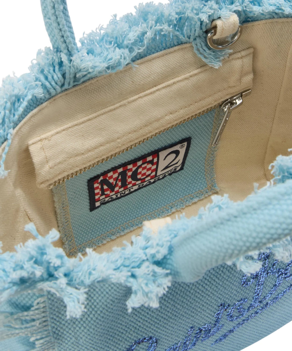 MC2 Saint Barth Borsa Vanity in canvas met logo en strass