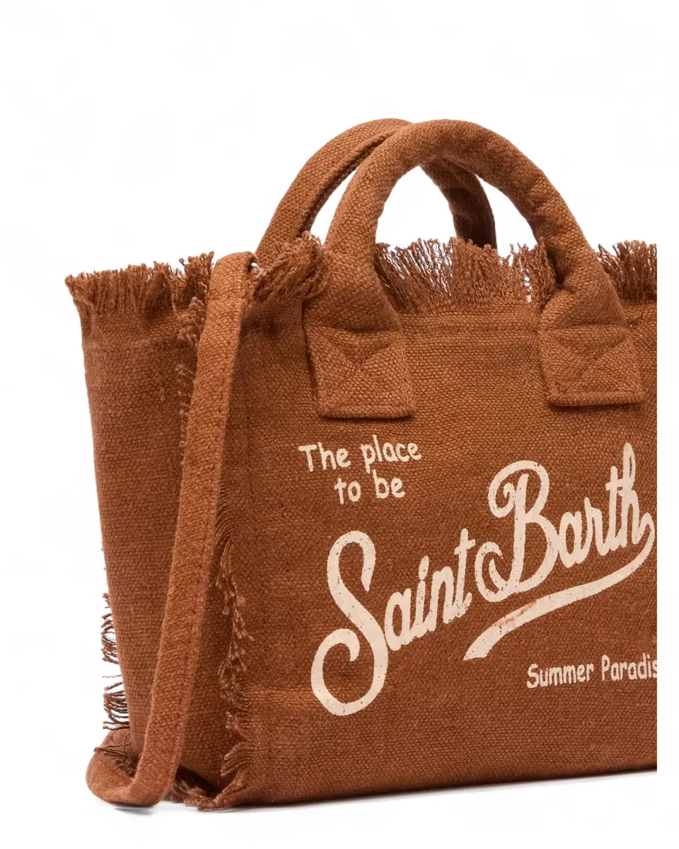 Mini Borsa Vanity in Lino Marrone-Mc2 Saint Barth-Borse a mano-Vittorio Citro Boutique