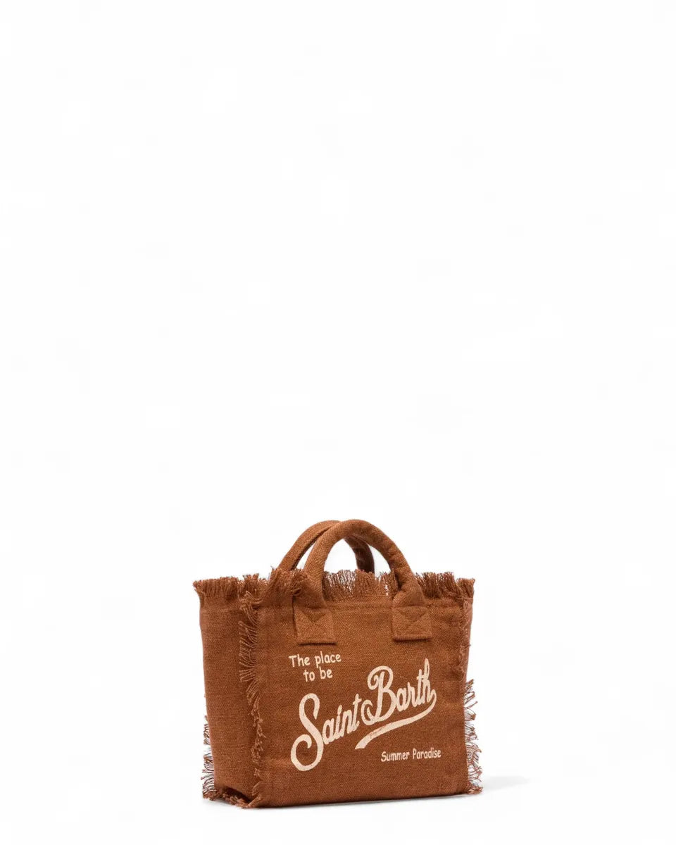 Mini Borsa Vanity in Lino Marrone-Mc2 Saint Barth-Borse a mano-Vittorio Citro Boutique