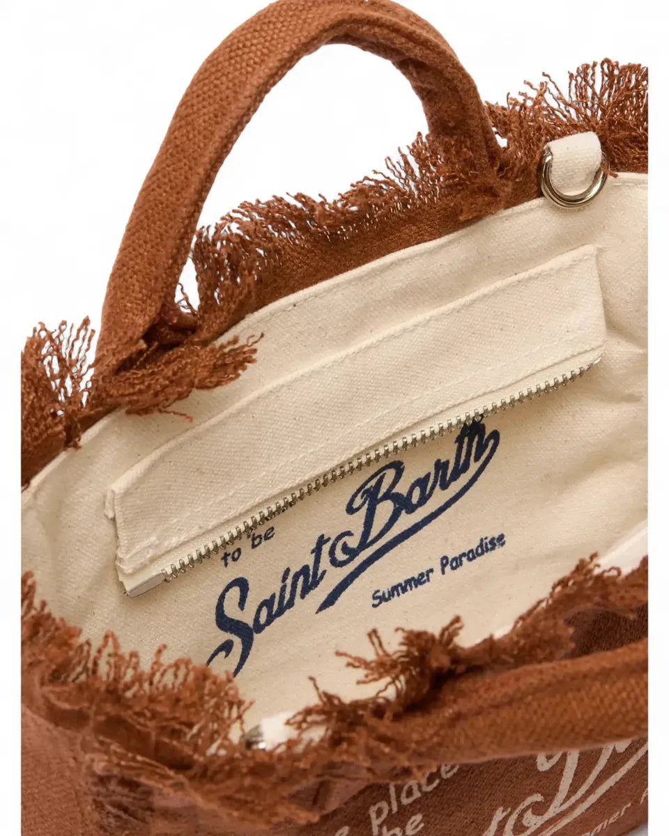 Mini Borsa Vanity in Lino Marrone-Mc2 Saint Barth-Borse a mano-Vittorio Citro Boutique