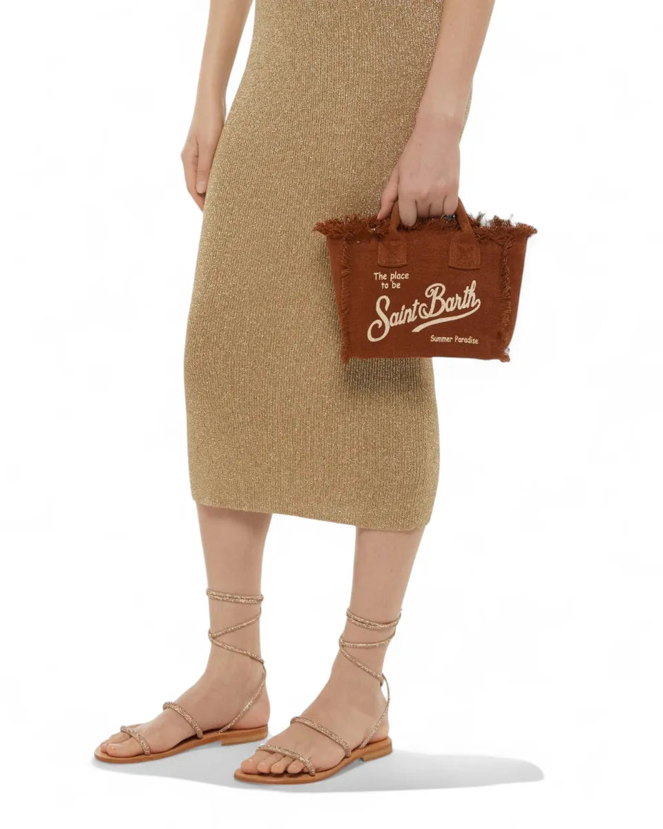 Mini Borsa Vanity in Lino Marrone-Mc2 Saint Barth-Borse a mano-Vittorio Citro Boutique