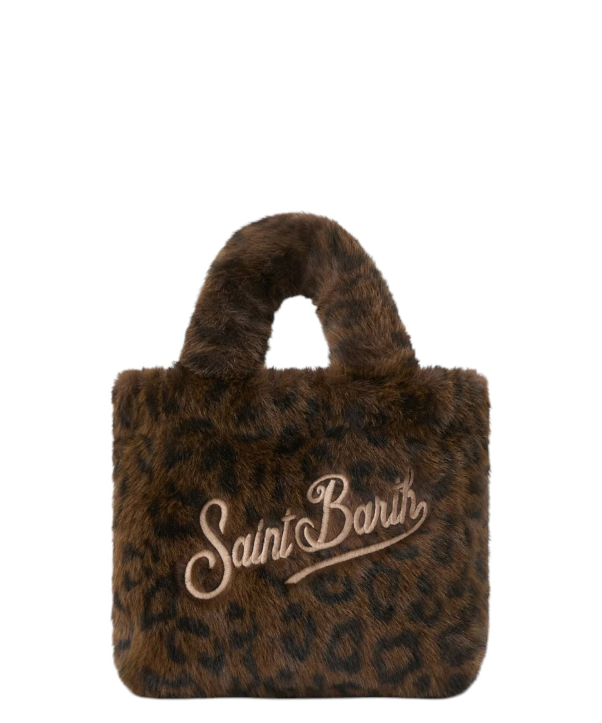 Minibolso Vanity de pelo suave con estampado de leopardo