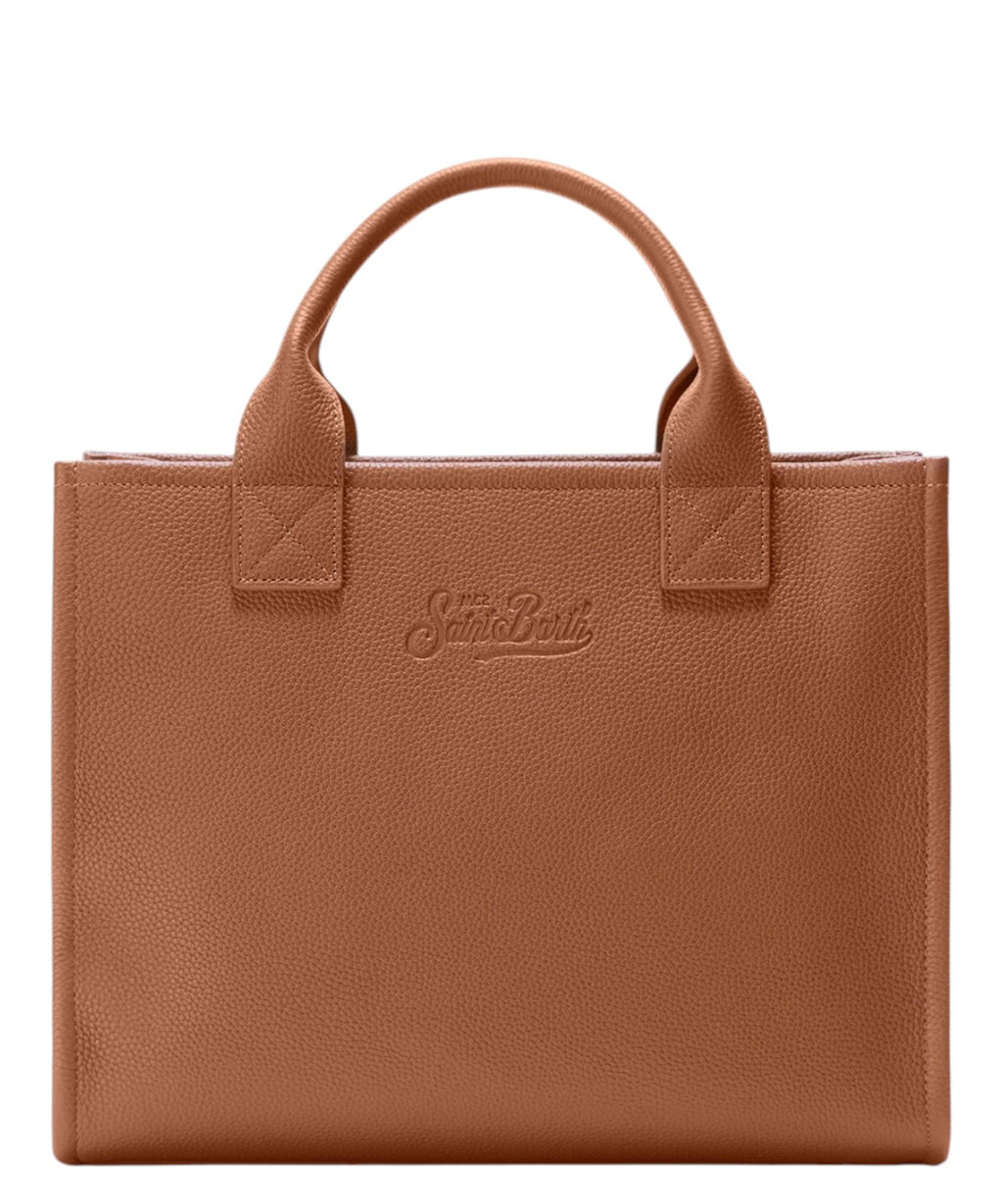 Large Leather Vanity Bag with Removable Shoulder Strap