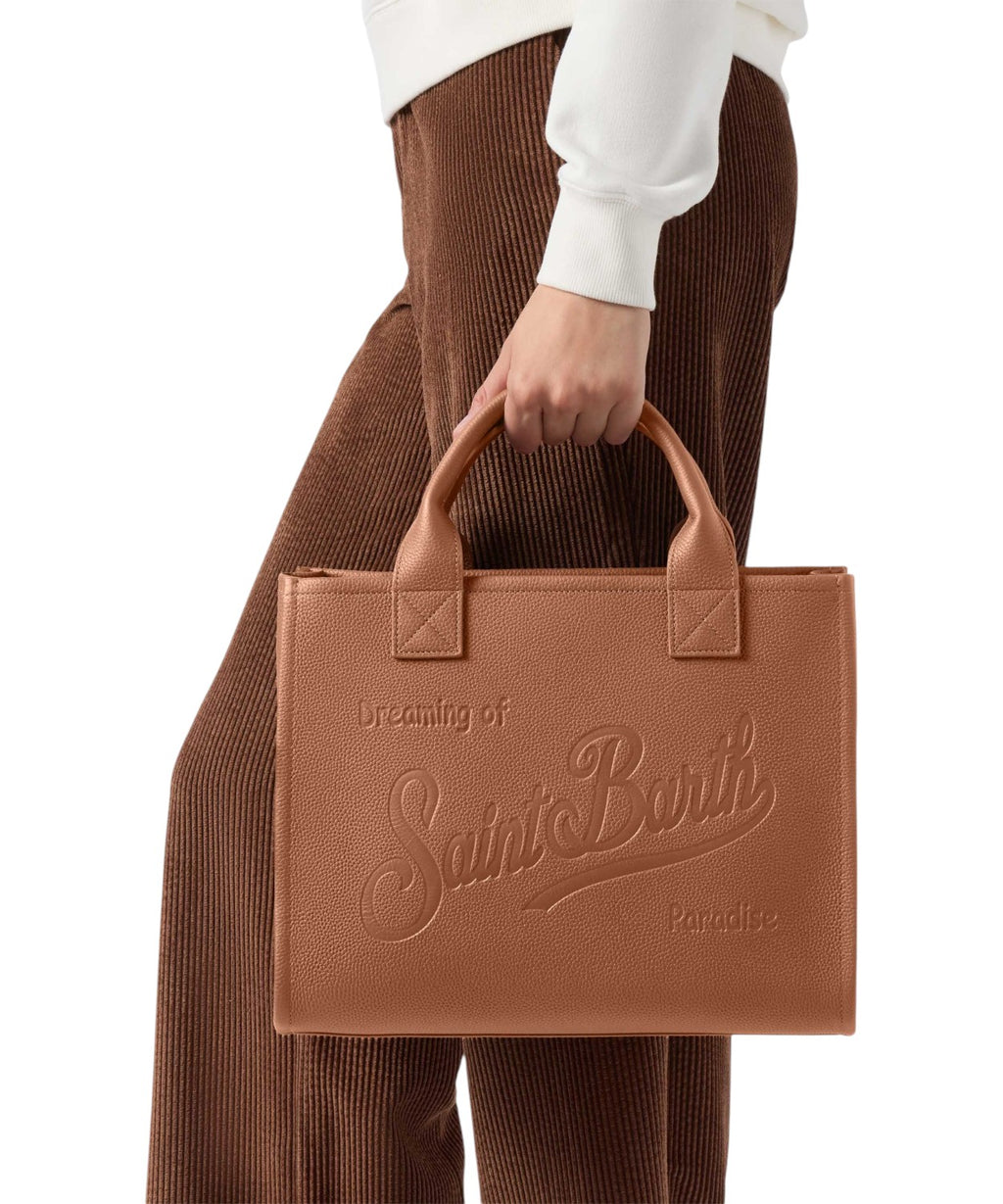 Large Leather Vanity Bag with Removable Shoulder Strap