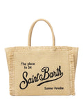 Borsa Vanity Straw MC2 Saint Barth con Logo a Contrasto