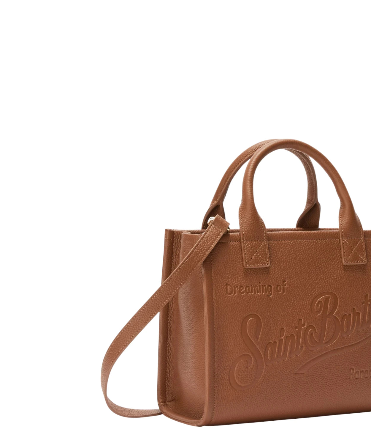 Vanity Bag Midi in pelle martellata cammello con tracolla removibile-Borse a spalla-Mc2 Saint Barth-Vittorio Citro Boutique