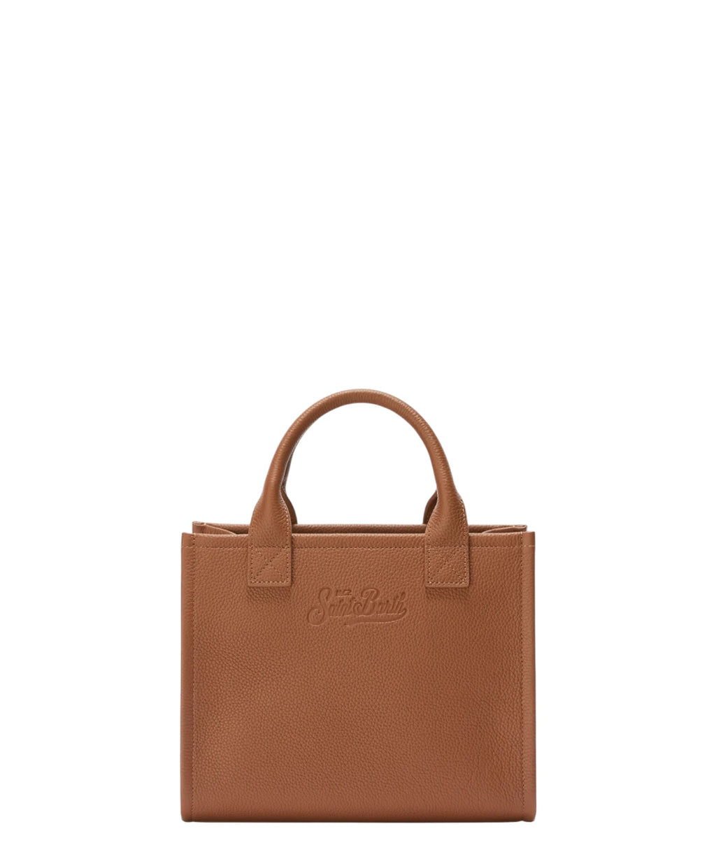 Vanity Bag Midi in pelle martellata cammello con tracolla removibile-Borse a spalla-Mc2 Saint Barth-Vittorio Citro Boutique