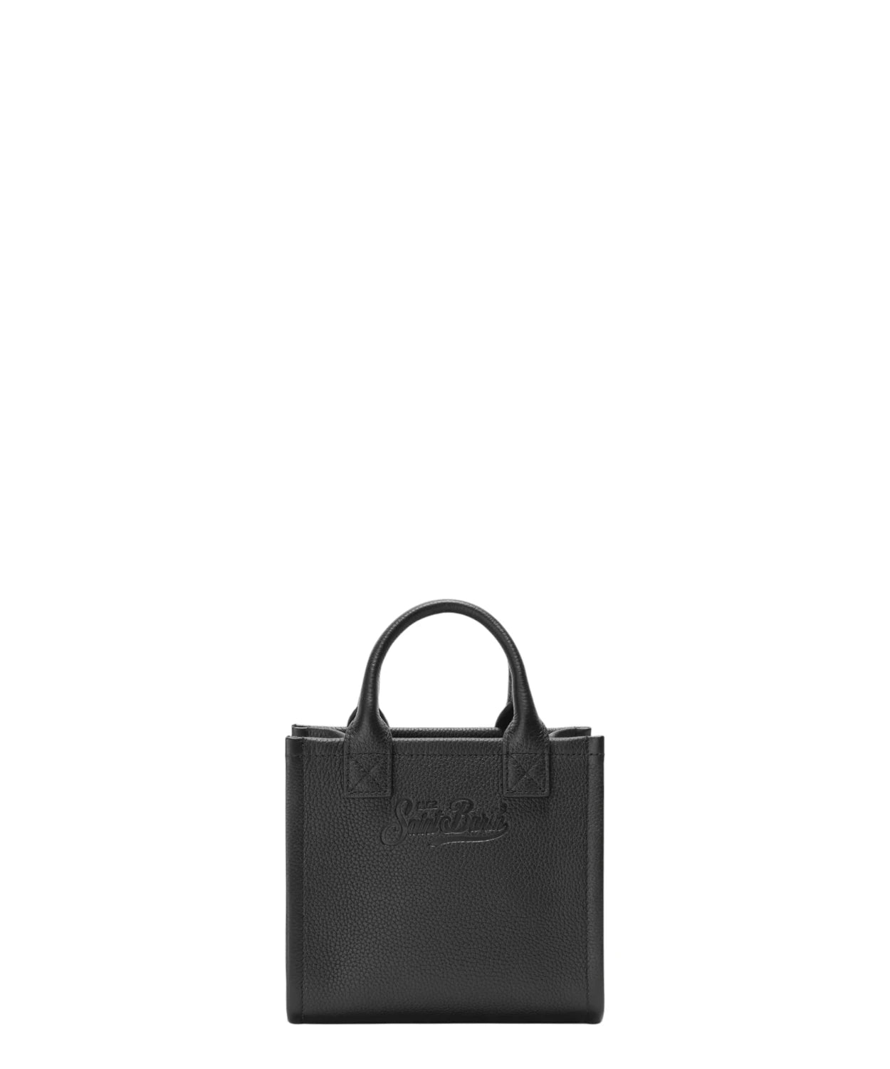 Vanity Bag Mini in pelle martellata nera con tracolla removibile-Mc2 Saint Barth-Borse a mano-Vittorio Citro Boutique