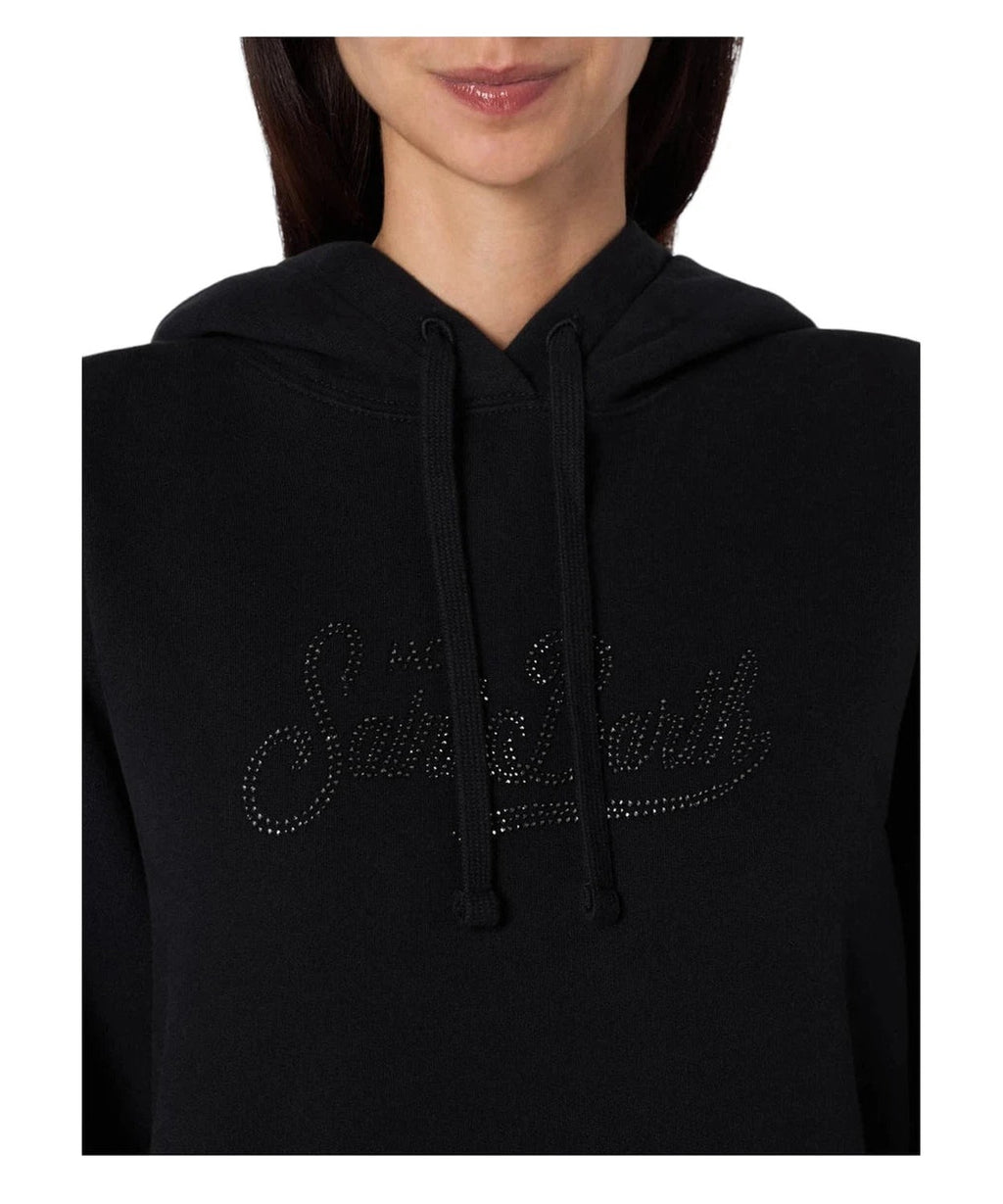 Saint Barth Felpa Virginia Nera con Strass-Mc2 Saint Barth-Felpe-Vittorio Citro Boutique
