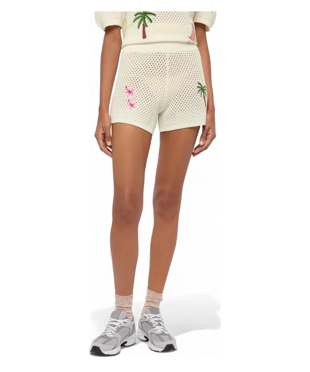 Shorts Yvette in maglia traforata con ricami e vita alta-Shorts-Mc2 Saint Barth-Vittorio Citro Boutique