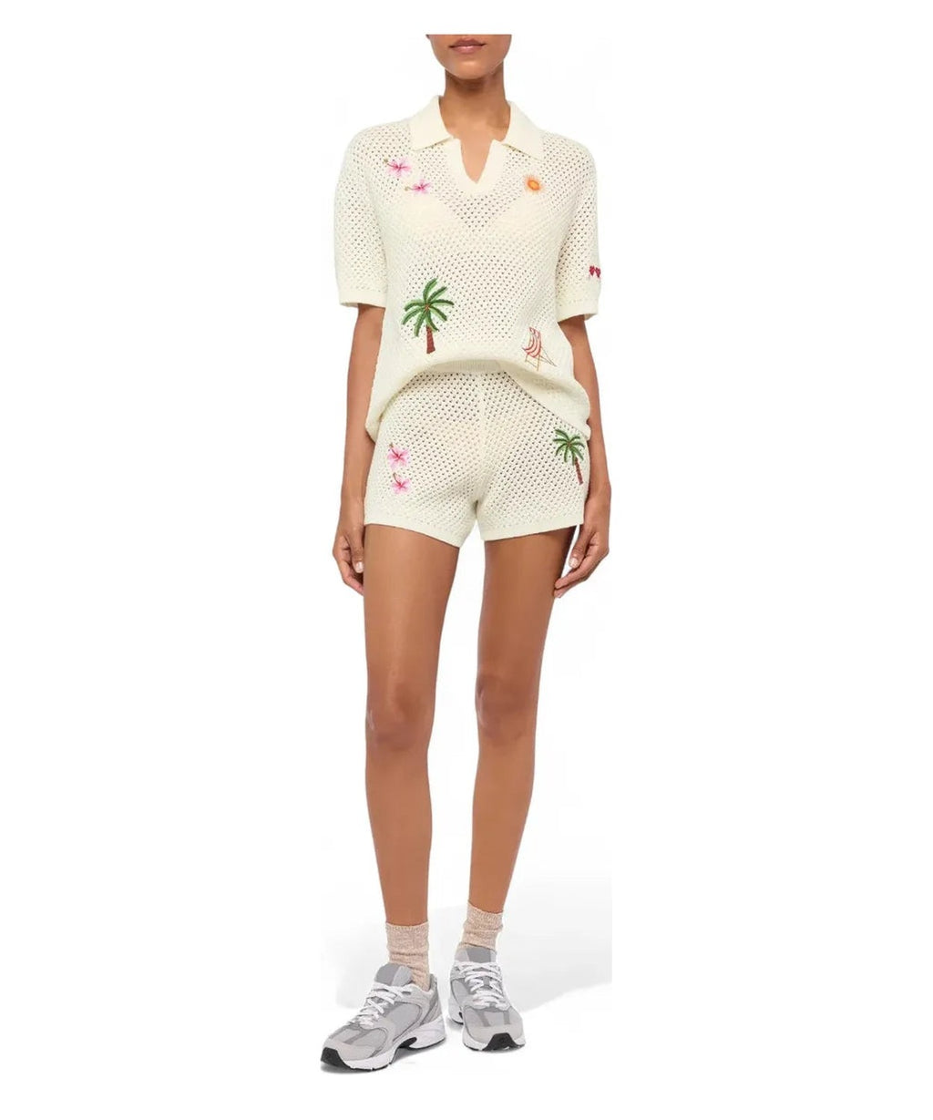 Shorts Yvette in maglia traforata con ricami e vita alta-Shorts-Mc2 Saint Barth-Vittorio Citro Boutique