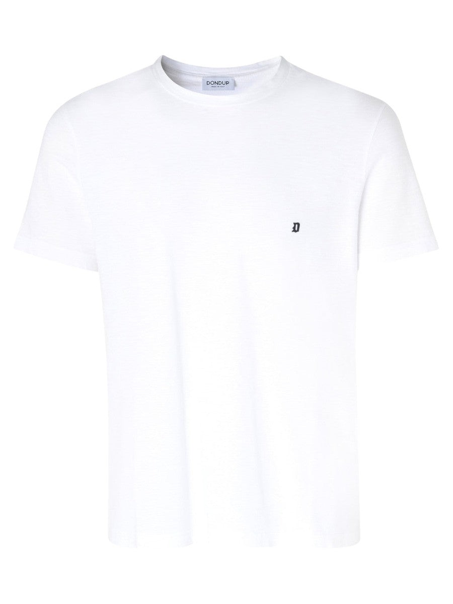 T-shirt Regular in Jersey Fiammato con Logo D-Dondup-T-shirt-Vittorio Citro Boutique
