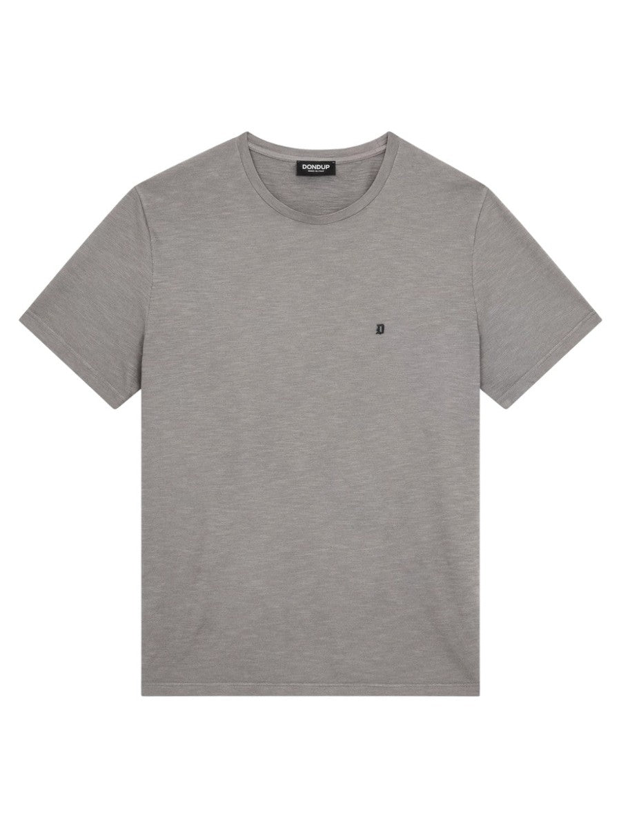 T-shirt Regular in Jersey Fiammato con Logo D-Dondup-T-shirt-Vittorio Citro Boutique