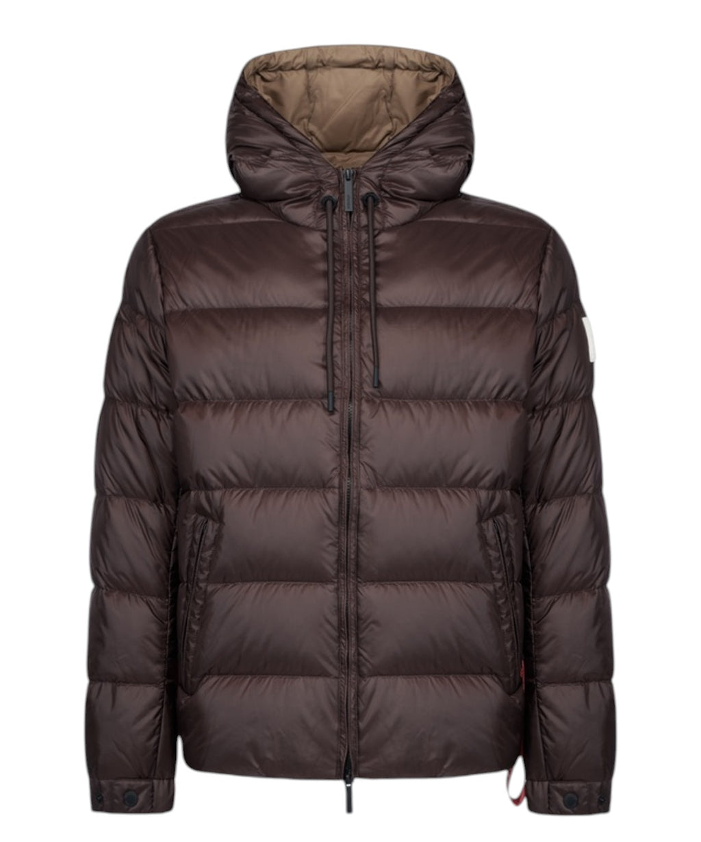 Herenpuffer After Label Verbier van glanzend nylon
