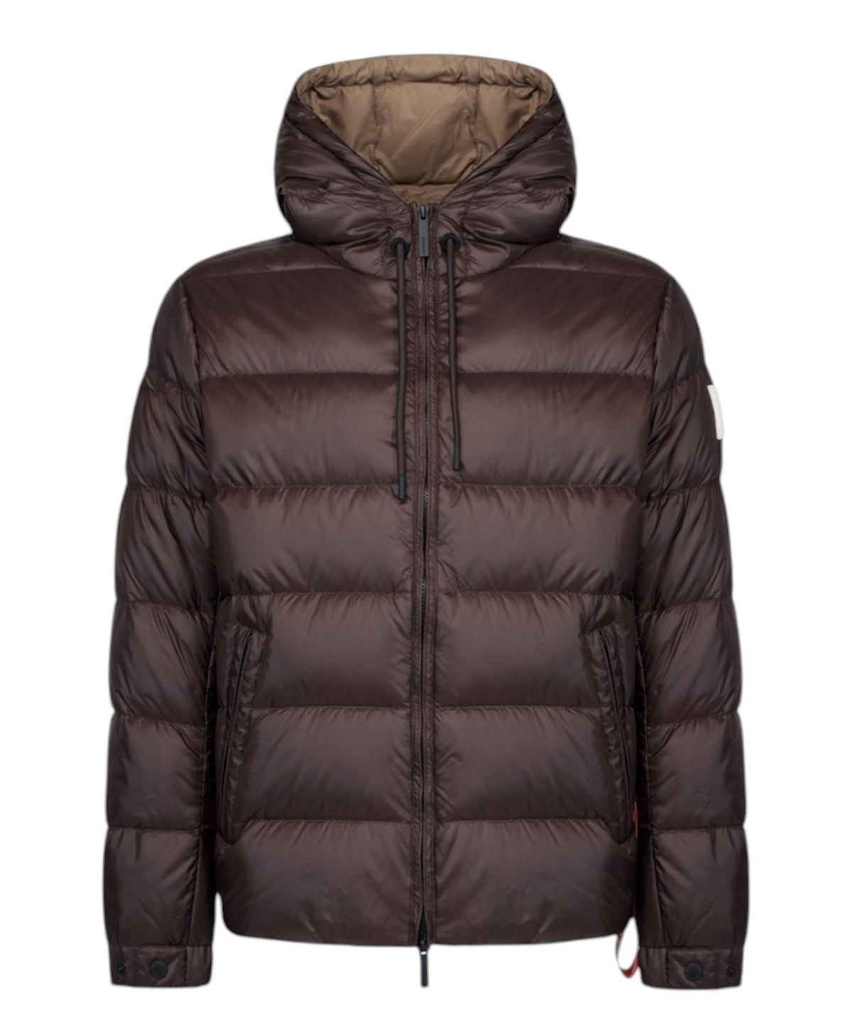 Herenpuffer After Label Verbier van glanzend nylon
