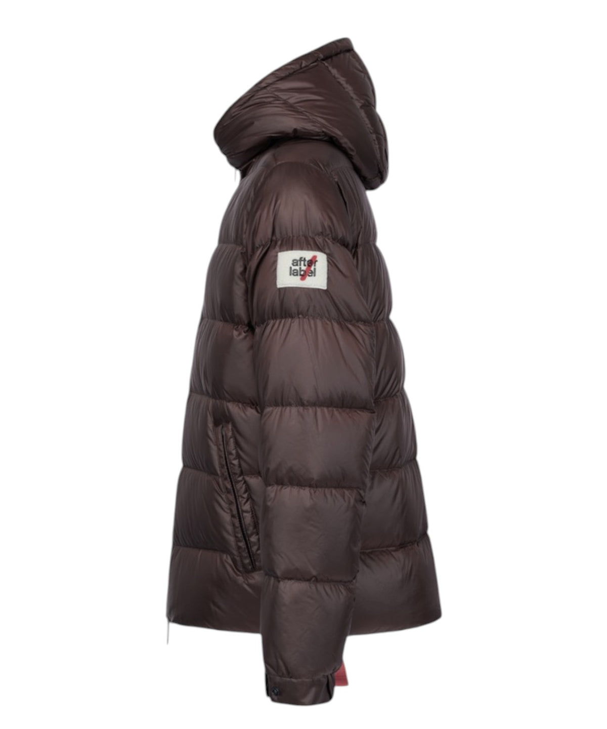 Herenpuffer After Label Verbier van glanzend nylon