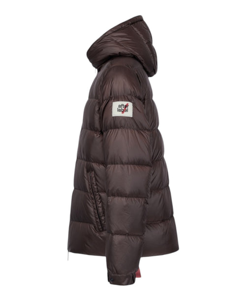 Herenpuffer After Label Verbier van glanzend nylon
