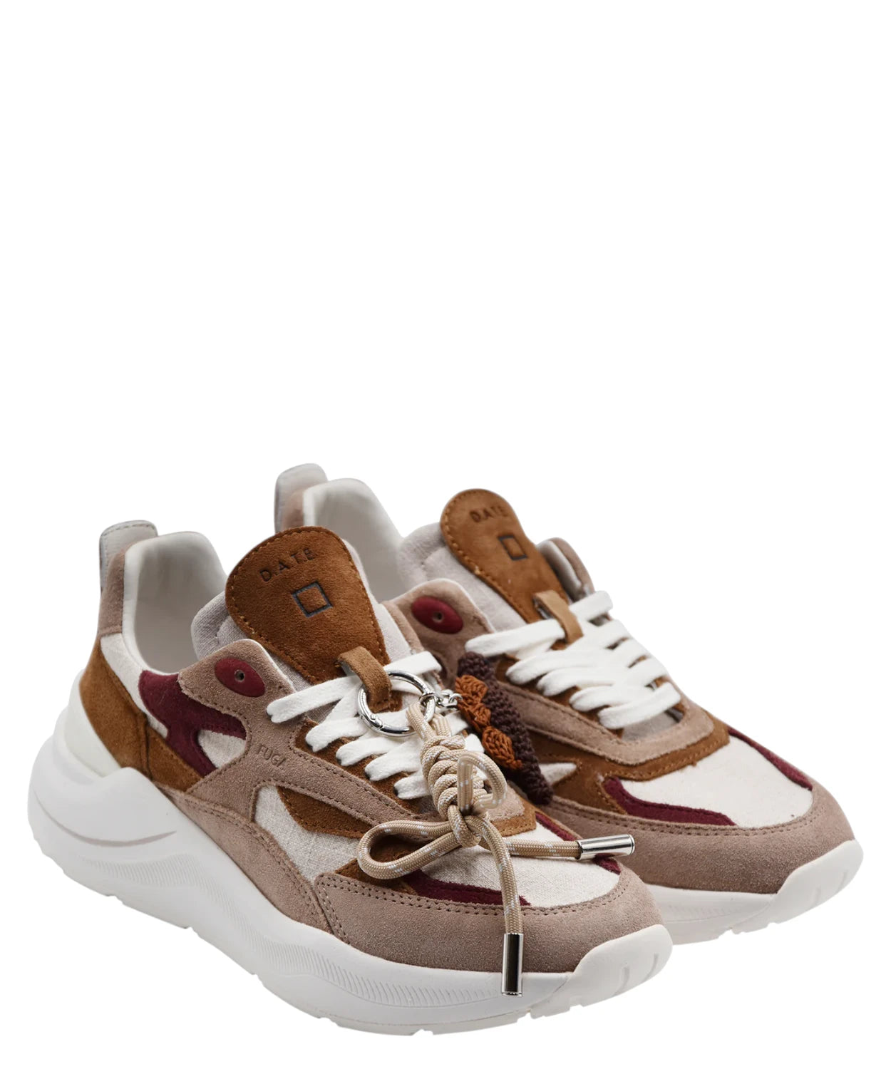 Sneakers D.A.T.E. Fuga Linen met Linten Charm