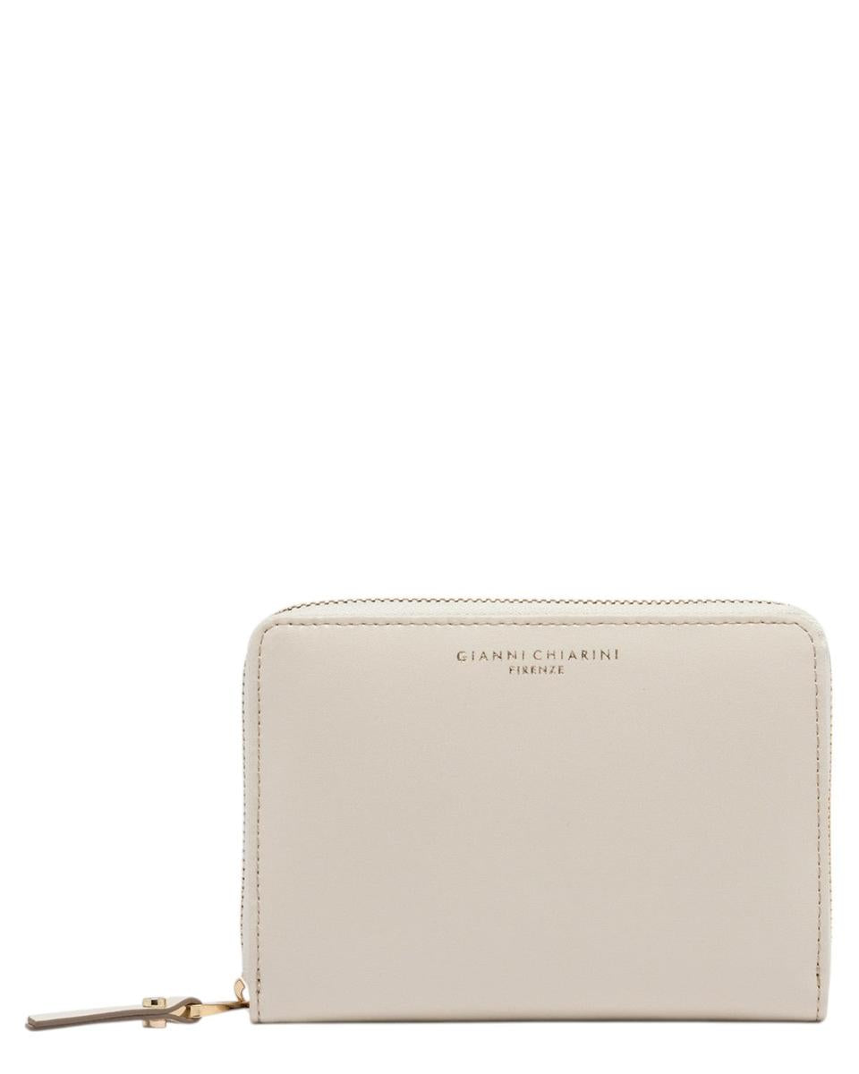 Portafoglio in pelle liscia Gianni Chiarini con zip e chiusura a bottone-Gianni Chiarini-Portafogli-Vittorio Citro Boutique