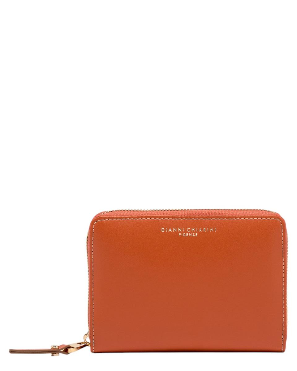 Portafoglio in pelle liscia Gianni Chiarini con zip e chiusura a bottone-Gianni Chiarini-Portafogli-Vittorio Citro Boutique