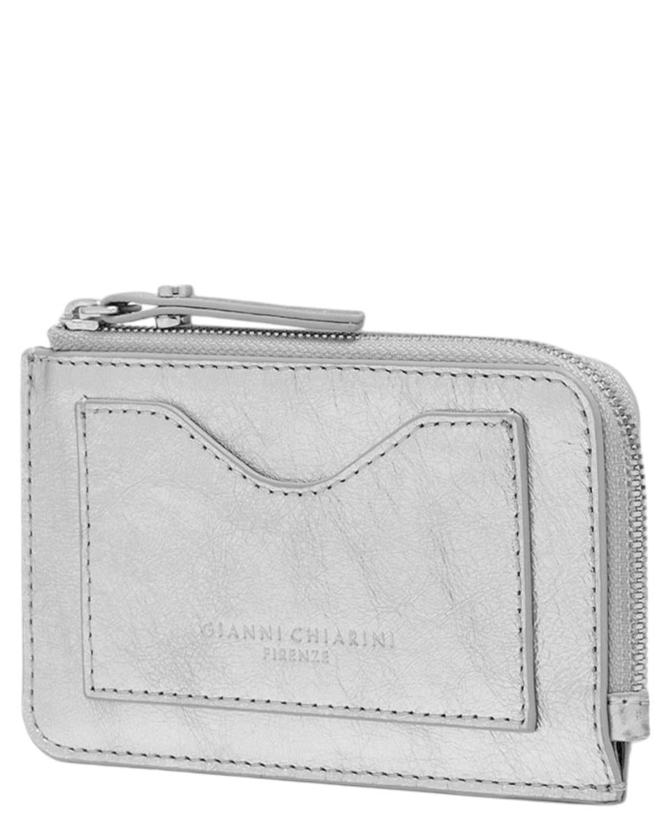 Portafoglio compatto in pelle laminata Gianni Chiarini con tasca esterna-Gianni Chiarini-Portafogli-Vittorio Citro Boutique