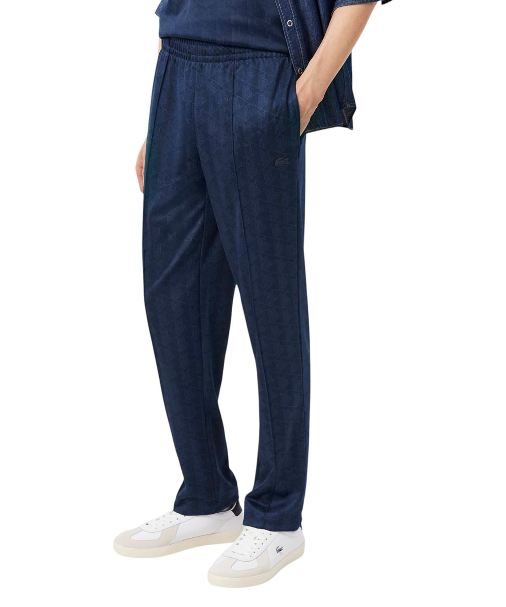 Pantaloni Tuta Lacoste in Jacquard con Monogramma