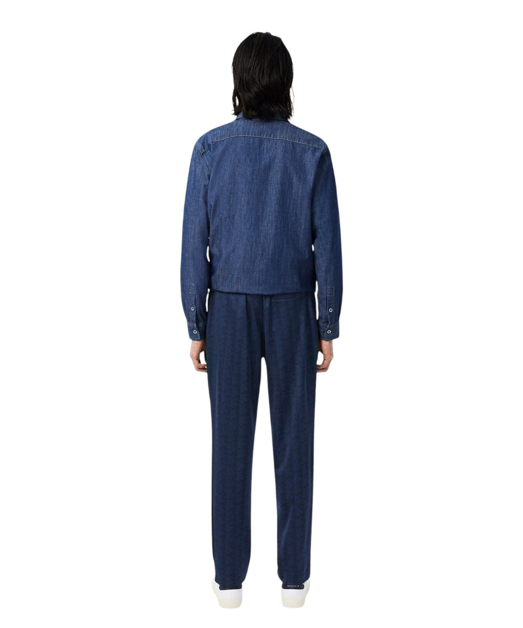 Pantaloni Tuta Lacoste in Jacquard con Monogramma