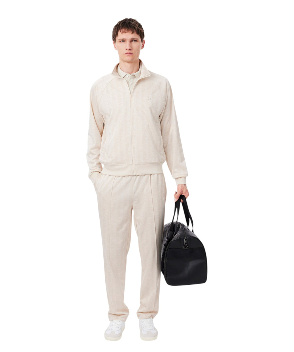 Pantaloni Tuta Lacoste in Jacquard con Monogramma Tono su Tono